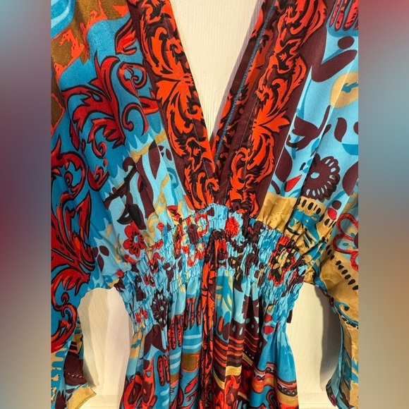 White‎ waves Long flowing swim suit cover up jumpsuit - Picture 2 of 4